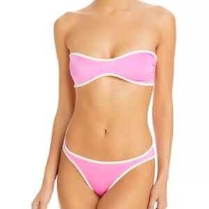 Strapless Pink Bandeau Bikini Set